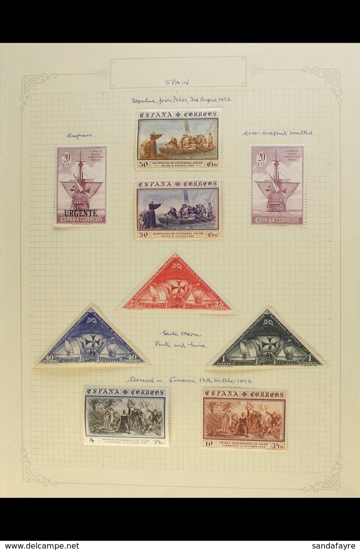 1930 COLUMBUS (POSTAGE) ISSUES An Attractive Mint And Used Collection On Pages Of The Columbus Discovery Of America Post - Altri & Non Classificati