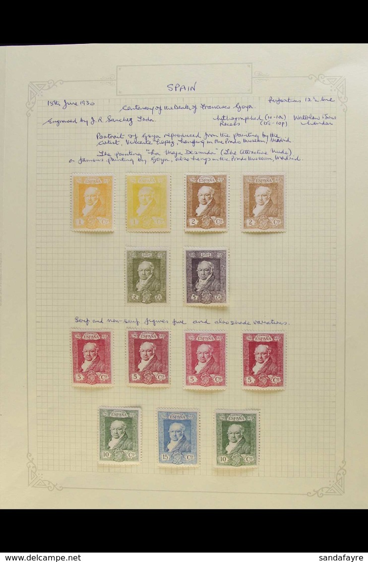 1930 Goya Postage And Air Sets Complete Incl Express, SG 553/E583, Very Fine Mint, Includes Some Additional Shade Varian - Altri & Non Classificati