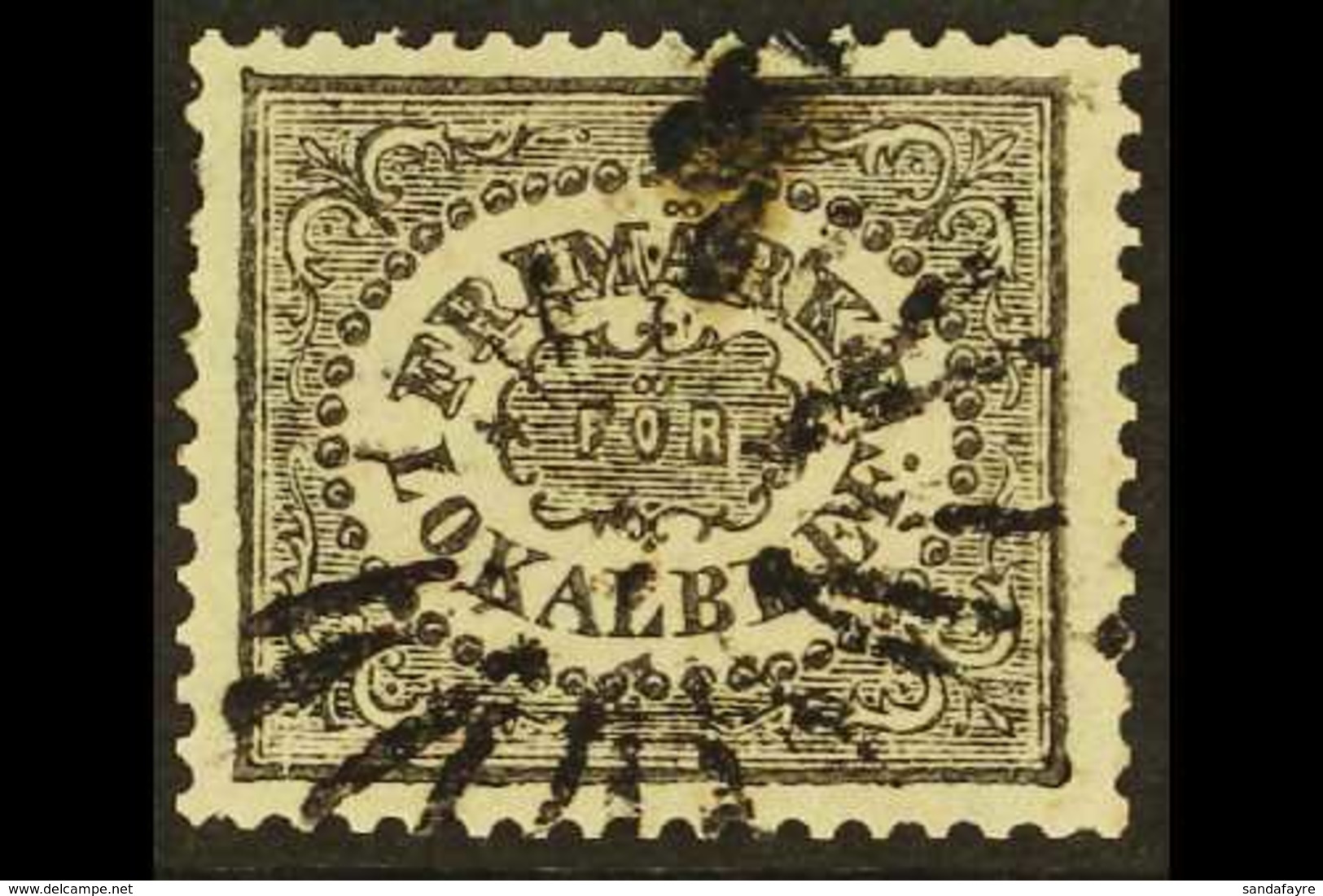 1856-58 LOCAL ISSUE FOR STOCKHOLM (3o) Black (Facit 6a3, SG L6, Michel 6), Used, Small Stain At Top, Cat £375. For More  - Other & Unclassified