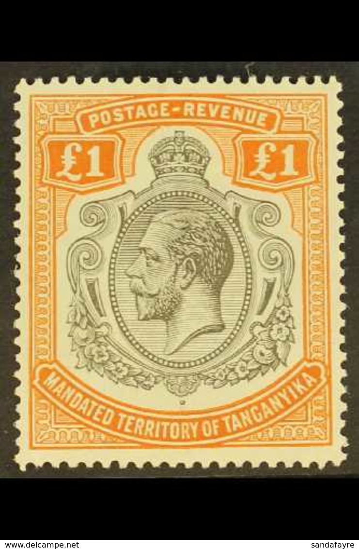 1927 £1 Brown Orange, SG 107, Superb Lightly Hinged Mint. For More Images, Please Visit Http://www.sandafayre.com/itemde - Tanganyika (...-1932)