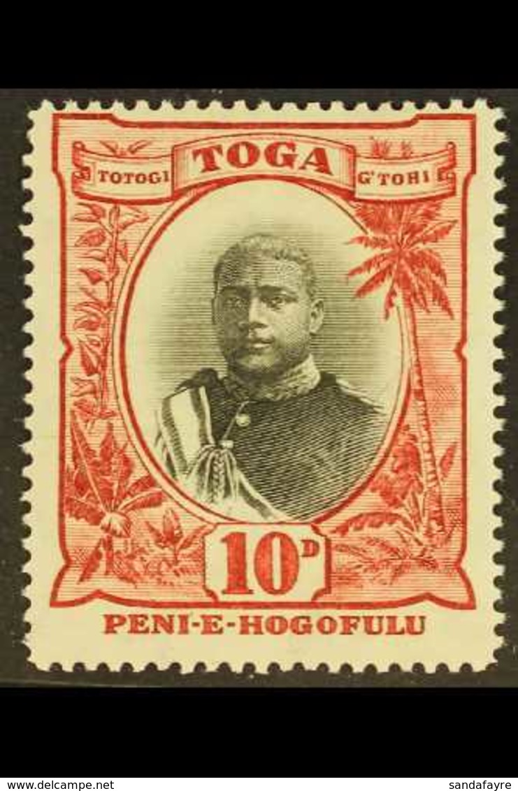 1897 10d Black And Lake, Small Second "O", SG 49c, Fine Mint. For More Images, Please Visit Http://www.sandafayre.com/it - Tonga (...-1970)