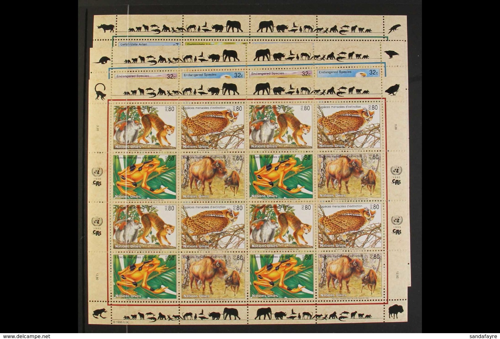 1993-2004 ENDANGERED SPECIES. A Never Hinged Mint Collection Of Sheetlet Year Sets (New York, Geneva & Vienna) Including - Other & Unclassified