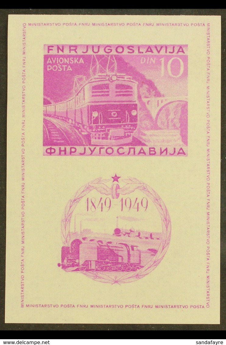 1949 Railway Centenary Imperf Mini-sheet (Michel Block 4 B, SG MS633Bb), Fine Never Hinged Mint, Very Fresh. For More Im - Altri & Non Classificati