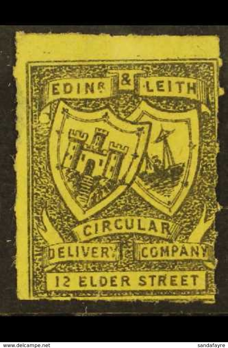 CIRCULAR DELIVERY COMPANIES EDINBURGH & LEITH (inscr. "12 ELDER STREET" 1867 ¼d Black On Lemon-yellow, Roul 7, SG Spec C - Other & Unclassified