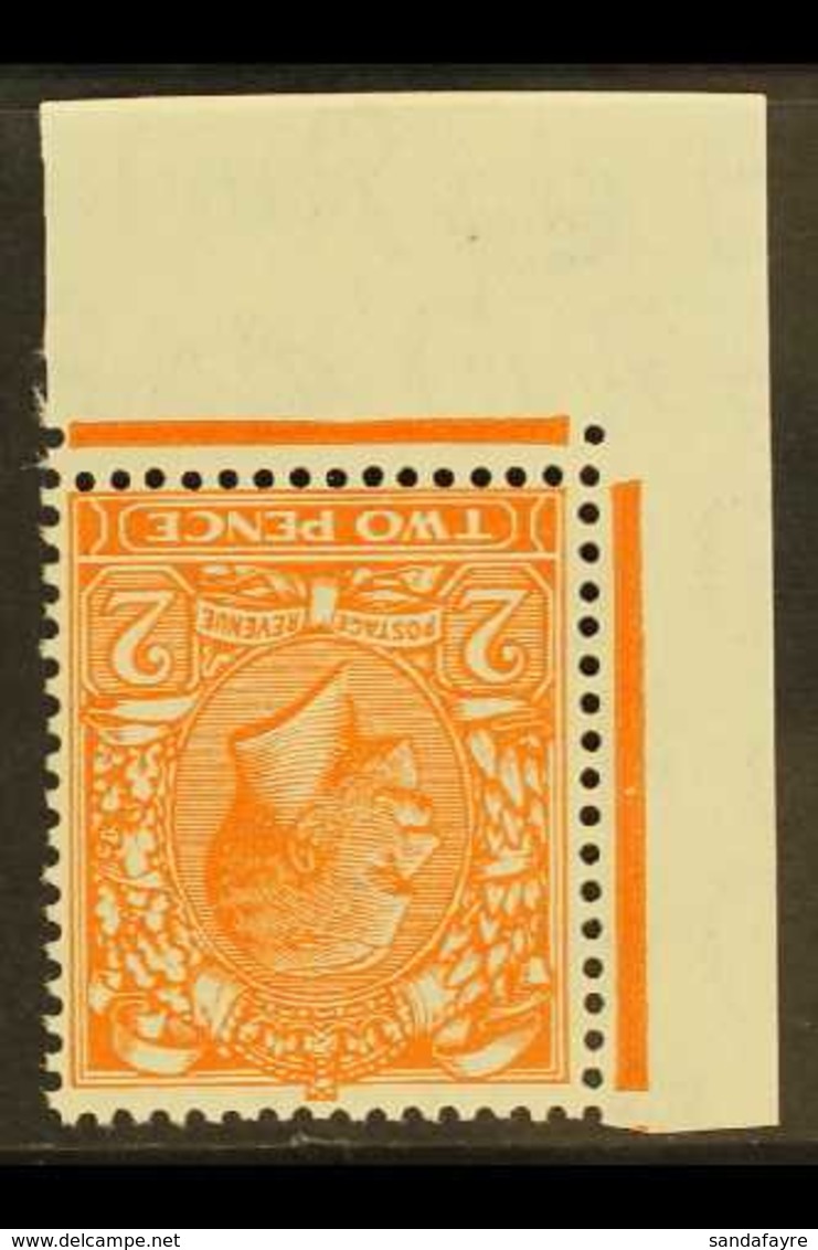1924-26 2d Orange (Die II) INVERTED WATERMARK, SG 421Wi, Never Hinged Mint Corner Example For More Images, Please Visit  - Unclassified