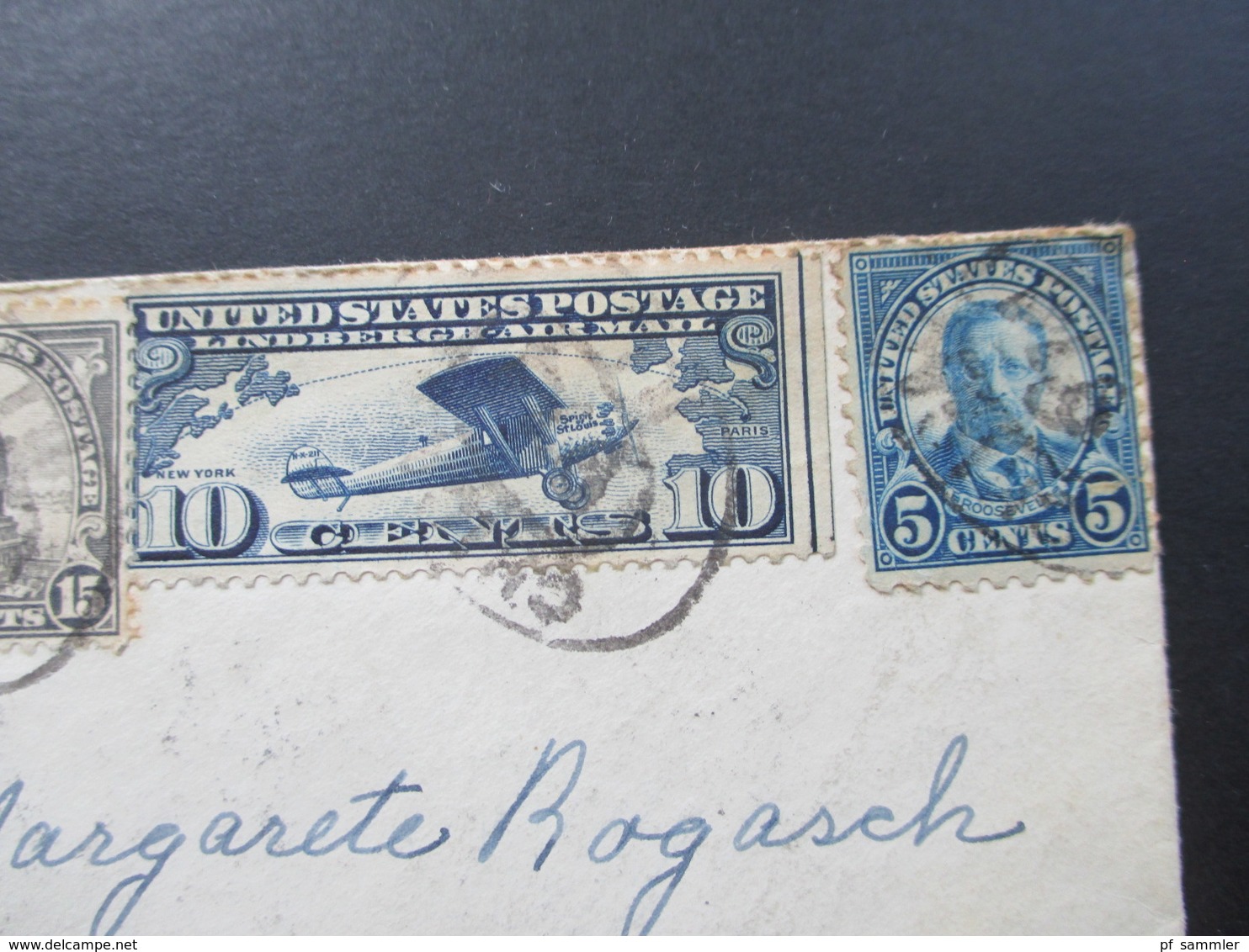 USA 1927 Flugpostmarke Nr. 306 MiF Registered No 594015. 8 Stempel - Briefe U. Dokumente