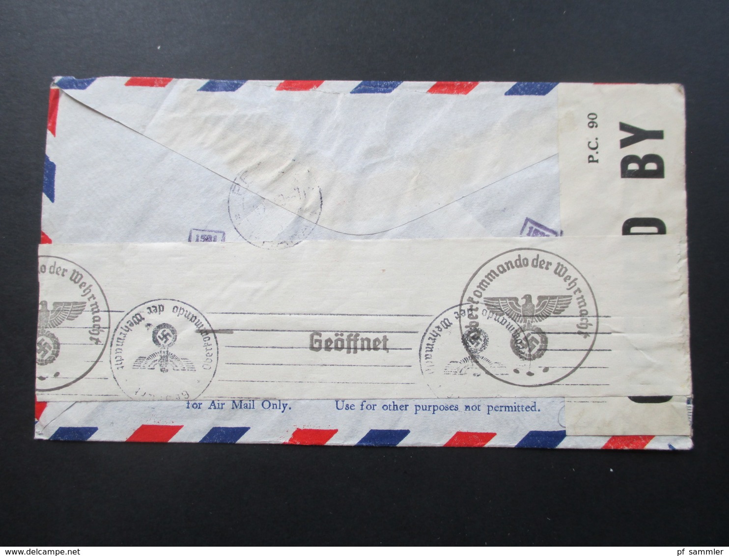 USA 1940 Flugpostmarke Nr. 450 1. Transatlantikflug. Nach Prag Protektorat Böhmen Und Mähren. OKW Zensur - Covers & Documents