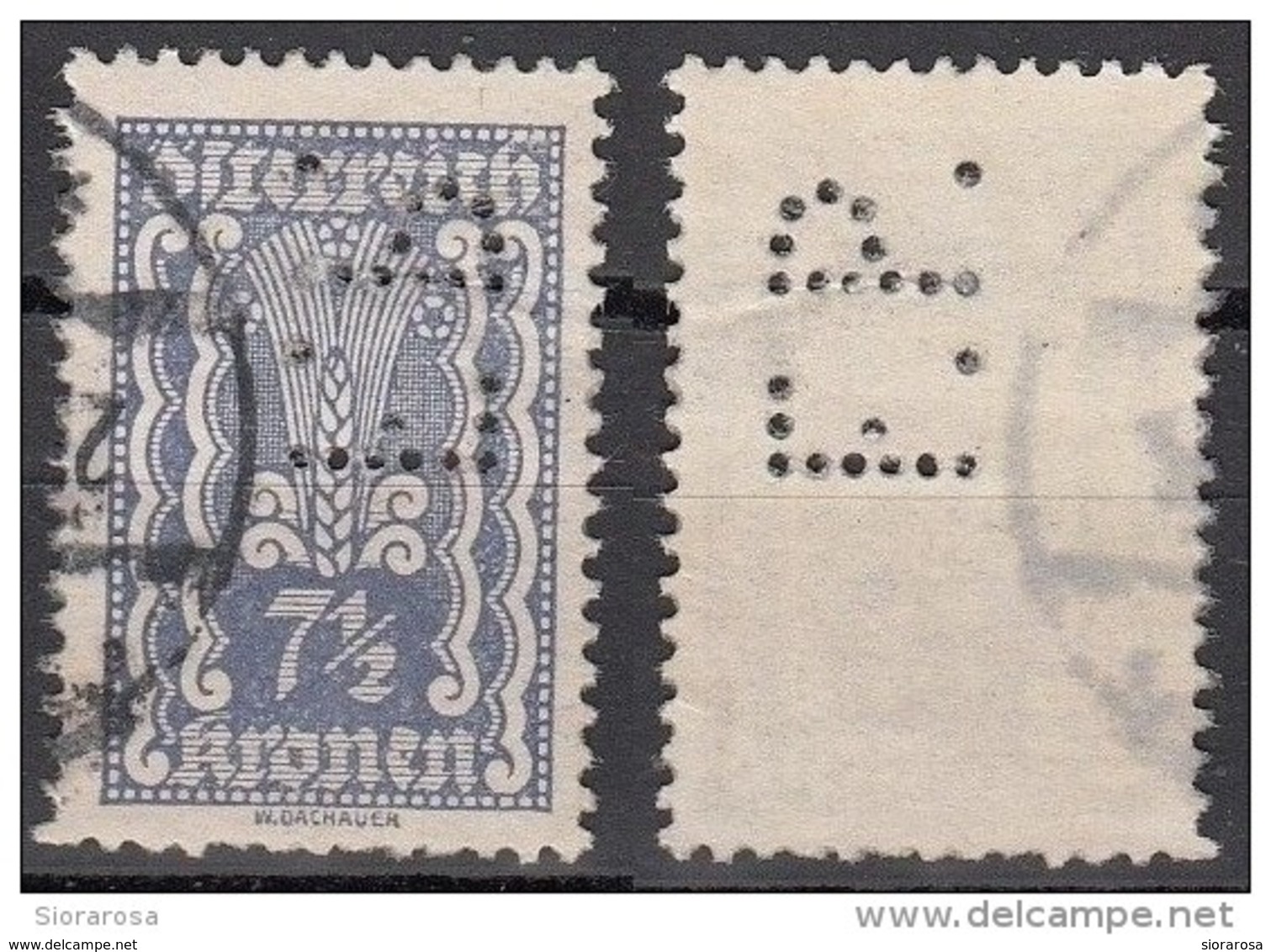 Austria 1922 Sc. 256  Simbolo Dell ' Agricoltura - Perforè Perfin Perforato " F.P. " Osterreich - Perforadas