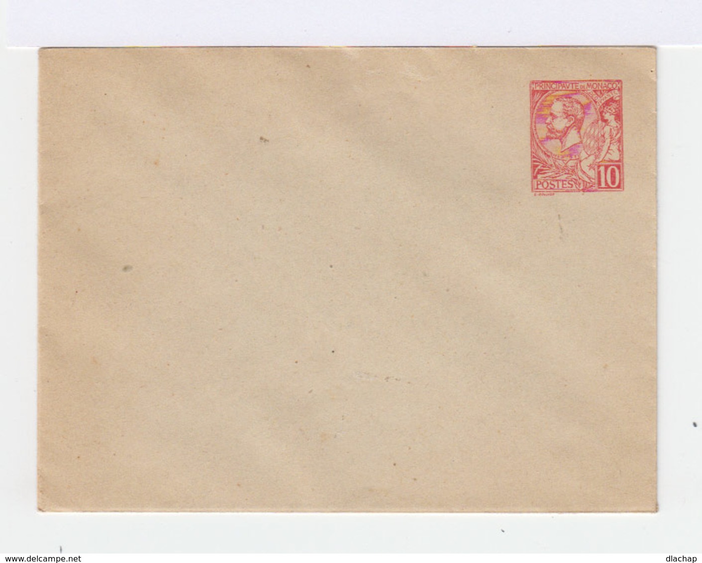 Monaco Entier Postal Type Albert 1er 1906 Enveloppe Format 123X96 Sans Date - Entiers Postaux