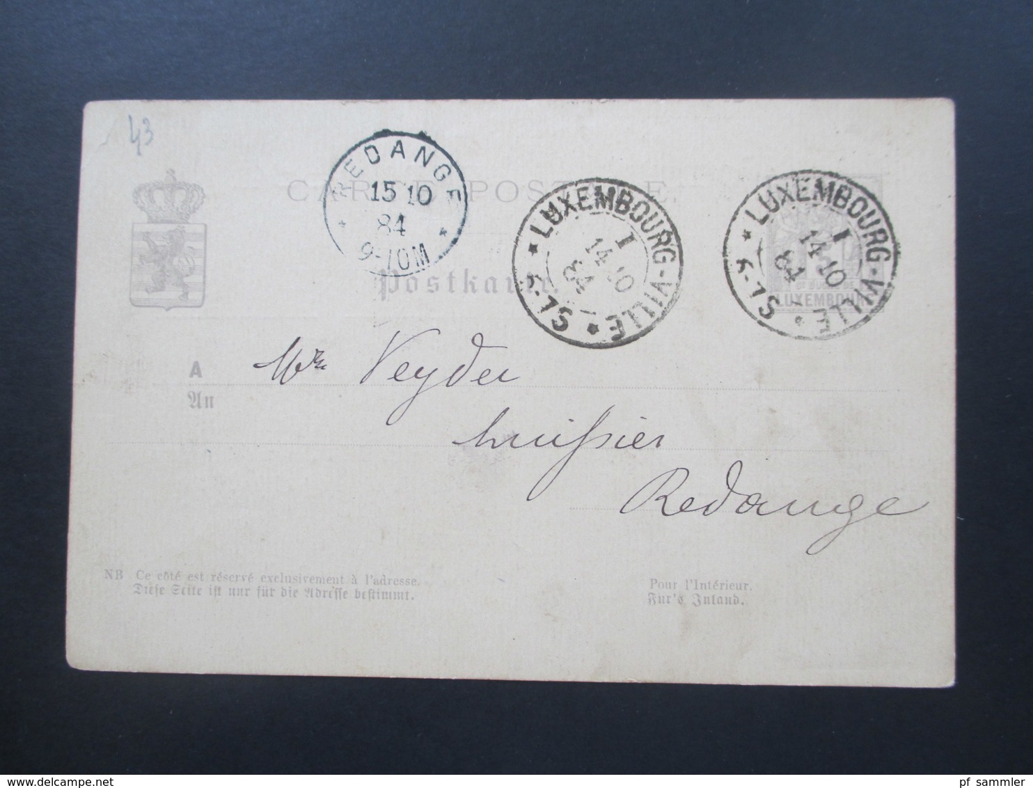 Luxemburg 44 Ganzsachen! 4x Incomming Mail. Interessante Stempel. Ambulant / Rahmenstempel Usw. Ca. 1884 - 1926 - Postwaardestukken