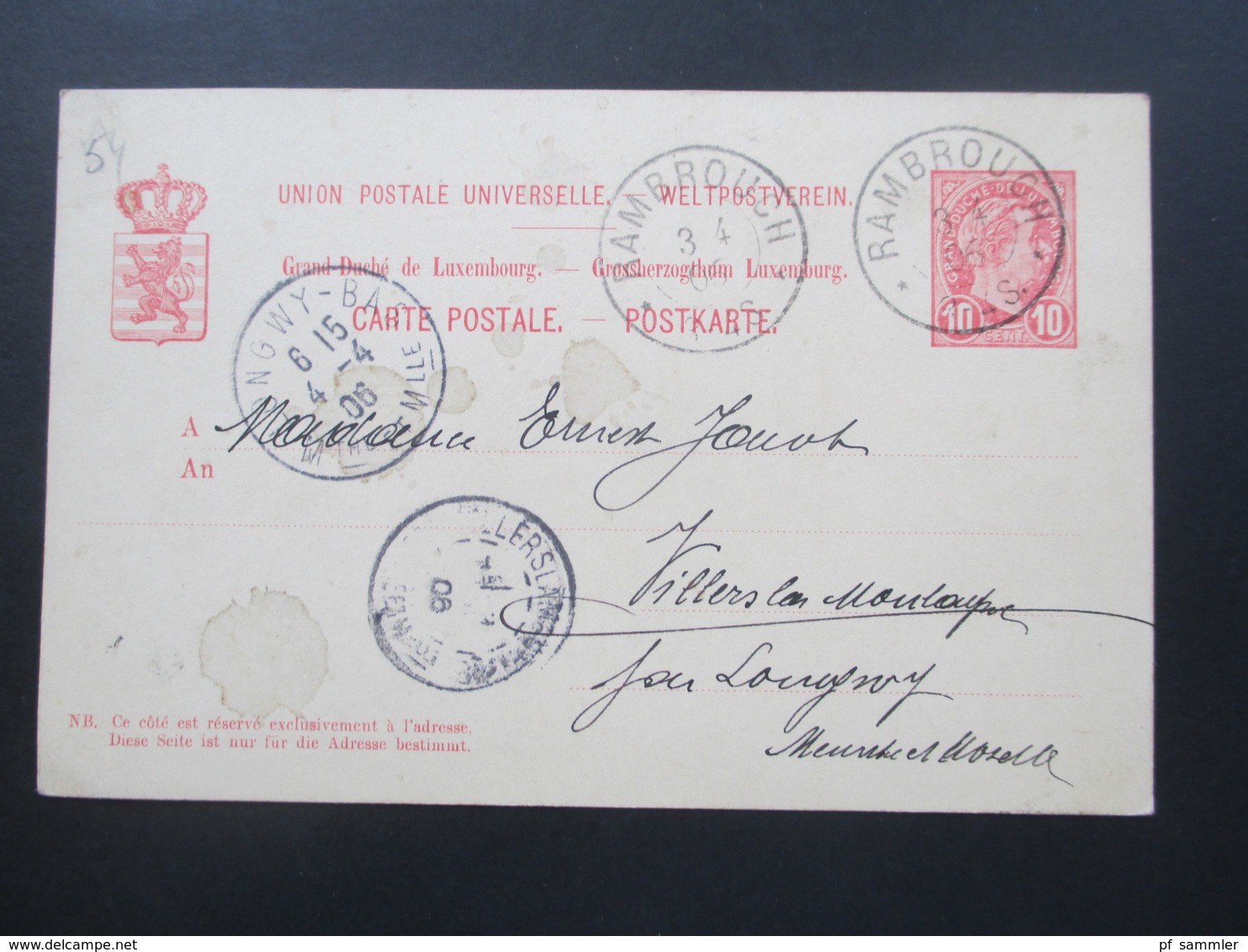 Luxemburg 44 Ganzsachen! 4x Incomming Mail. Interessante Stempel. Ambulant / Rahmenstempel Usw. Ca. 1884 - 1926 - Entiers Postaux