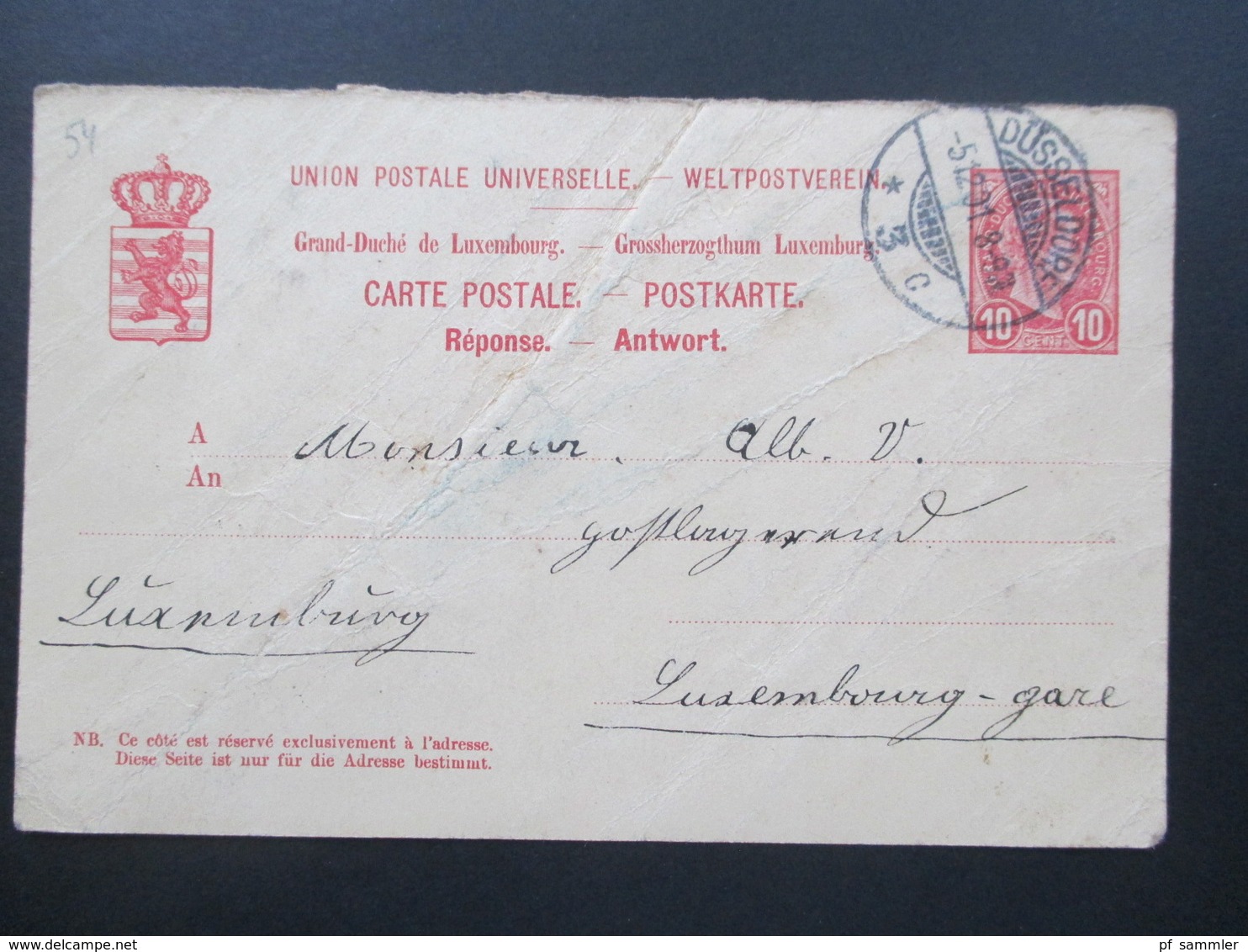 Luxemburg 44 Ganzsachen! 4x Incomming Mail. Interessante Stempel. Ambulant / Rahmenstempel Usw. Ca. 1884 - 1926 - Interi Postali