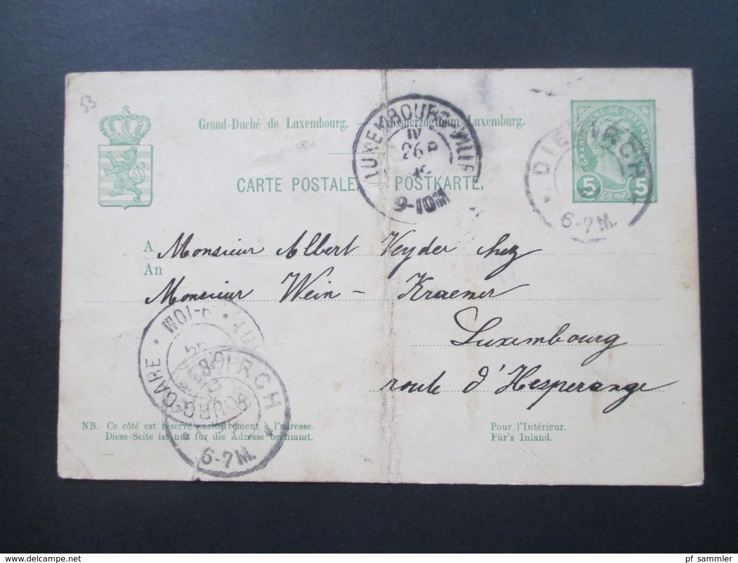 Luxemburg 44 Ganzsachen! 4x incomming Mail. Interessante Stempel. Ambulant / Rahmenstempel usw. ca. 1884 - 1926