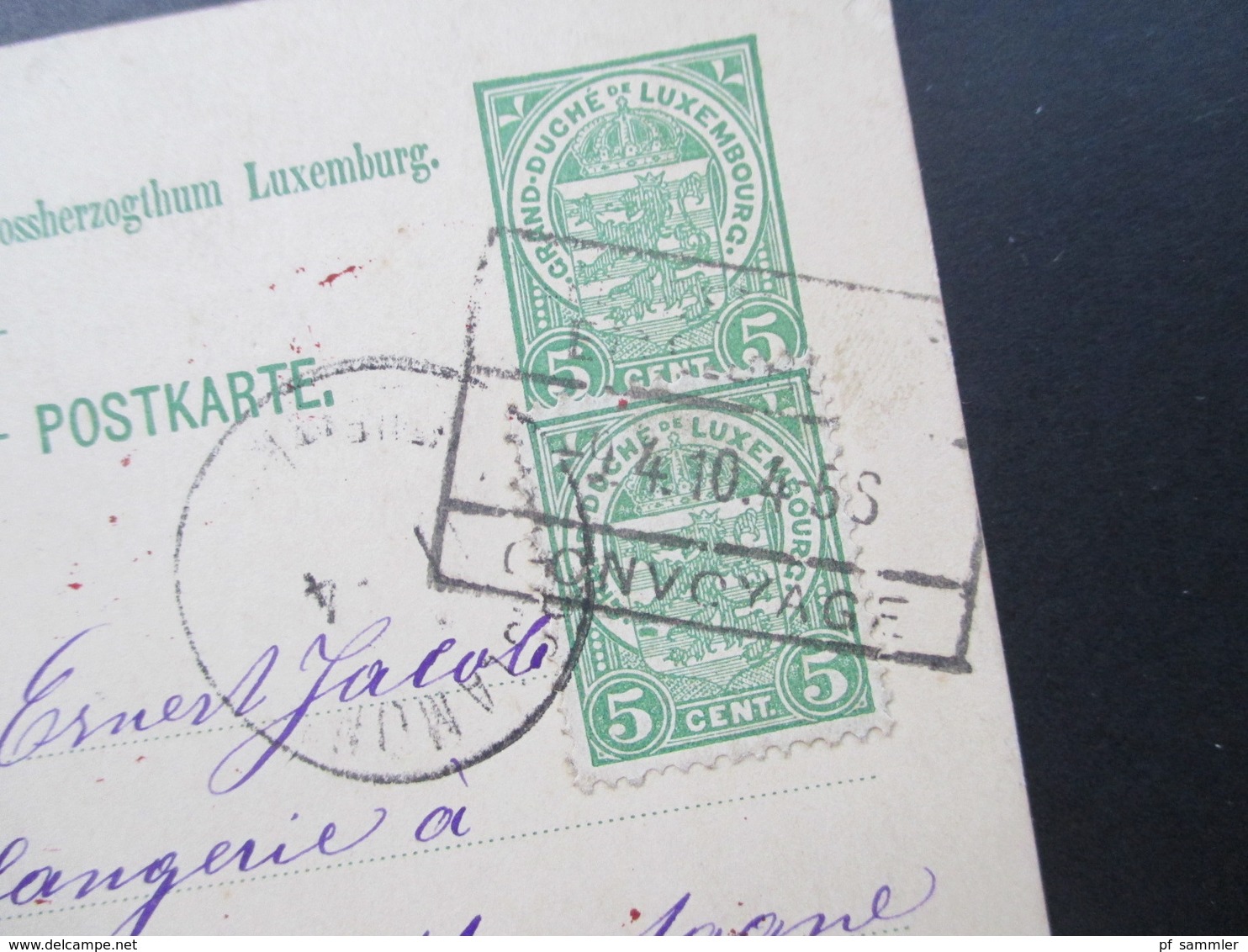 Luxemburg 44 Ganzsachen! 4x incomming Mail. Interessante Stempel. Ambulant / Rahmenstempel usw. ca. 1884 - 1926