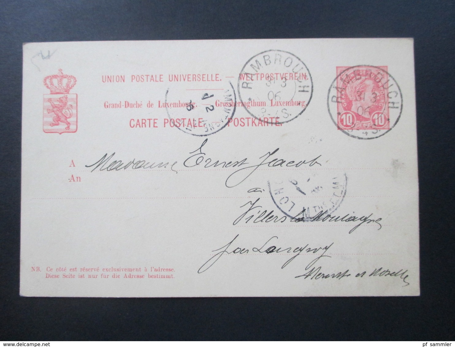 Luxemburg 44 Ganzsachen! 4x incomming Mail. Interessante Stempel. Ambulant / Rahmenstempel usw. ca. 1884 - 1926