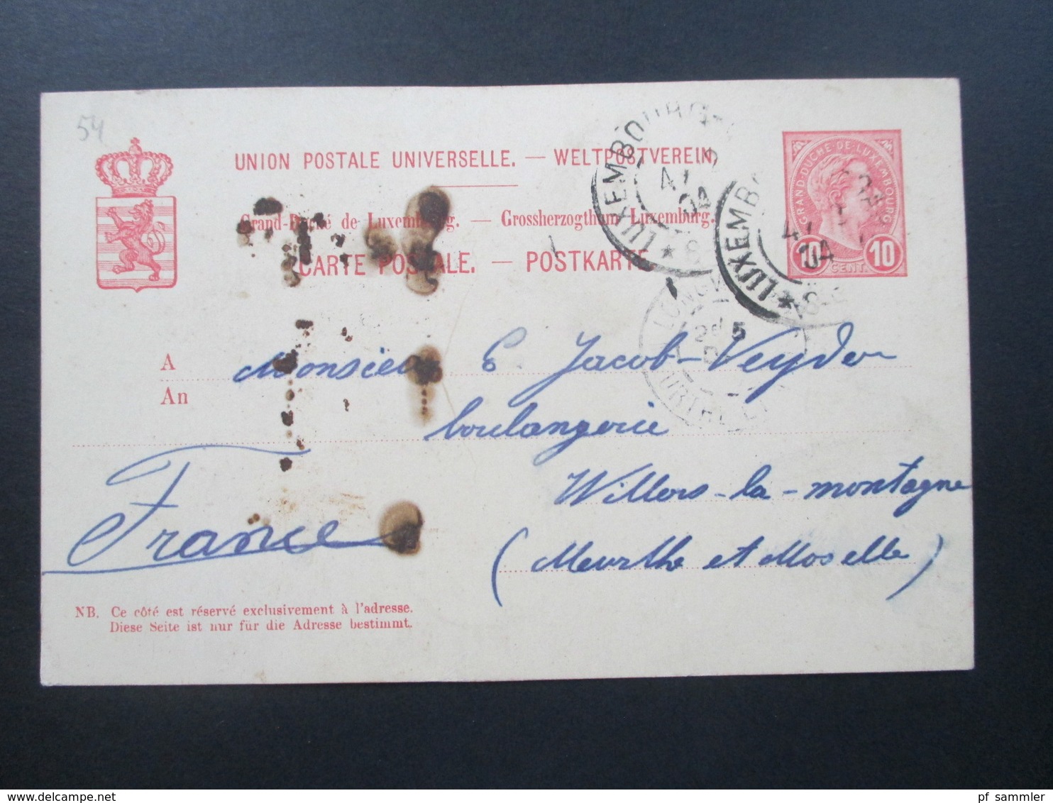 Luxemburg 44 Ganzsachen! 4x incomming Mail. Interessante Stempel. Ambulant / Rahmenstempel usw. ca. 1884 - 1926