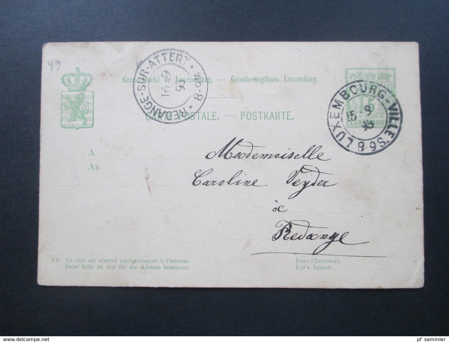 Luxemburg 44 Ganzsachen! 4x incomming Mail. Interessante Stempel. Ambulant / Rahmenstempel usw. ca. 1884 - 1926