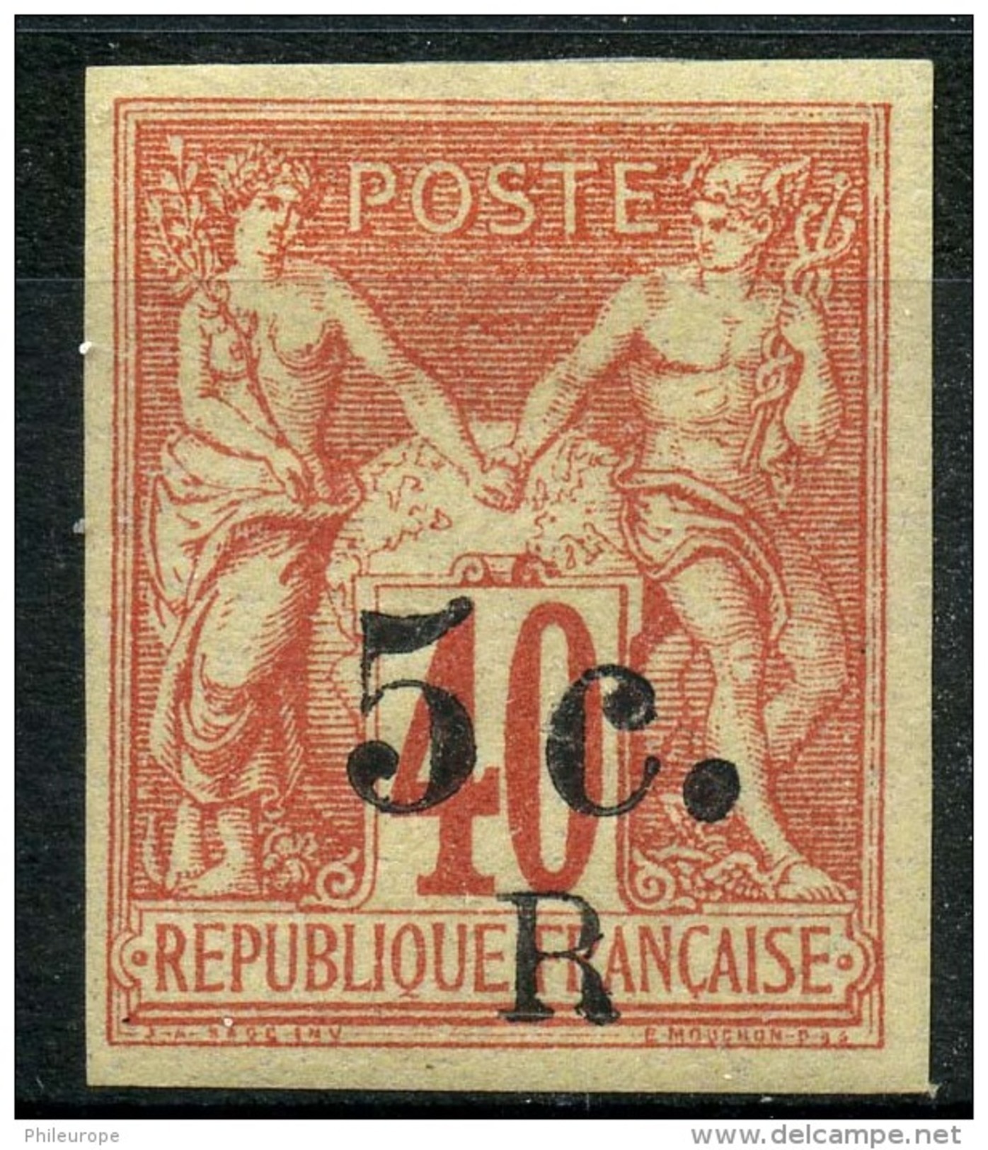 Reunion (1885) N 8 * (charniere) - Neufs