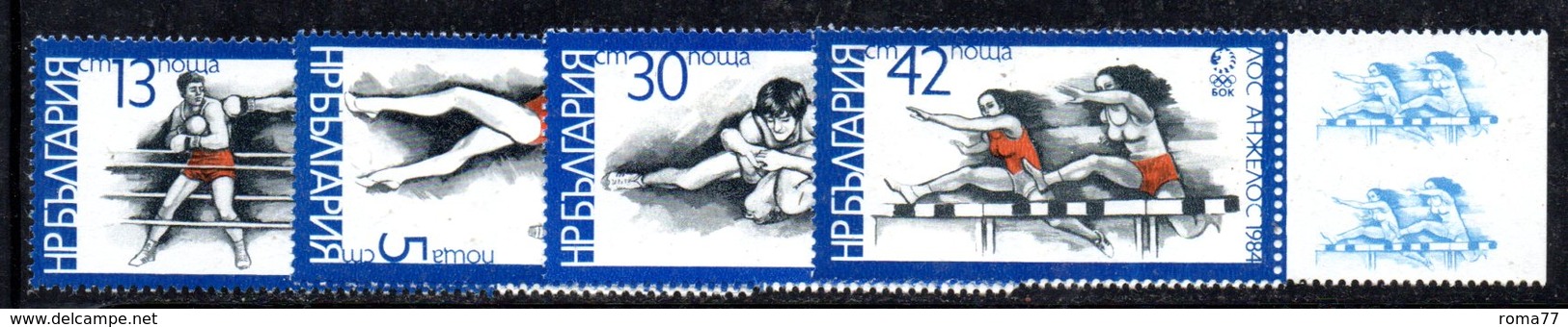 102 - 490 - BULGARIA 1983 ,    Yvert N. 2779/2782 ***  MNH  Olimpiadi Los Angeles - Nuovi