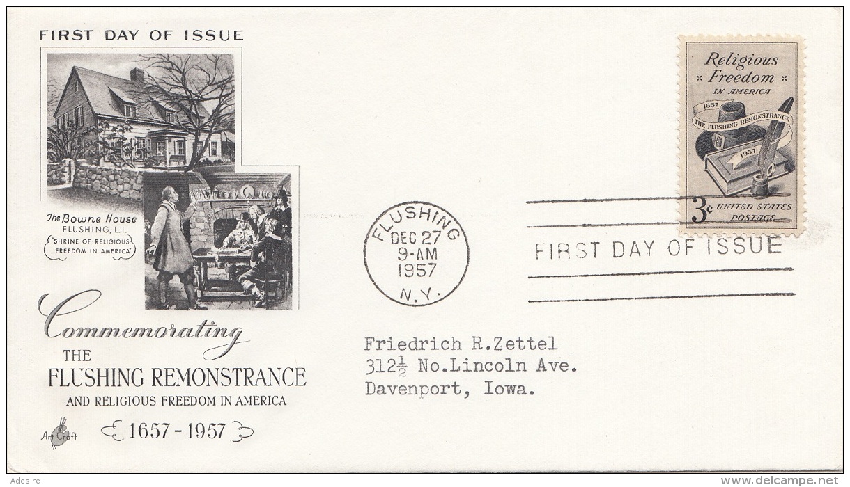 USA 1957 - FDC Brief - 1951-1960