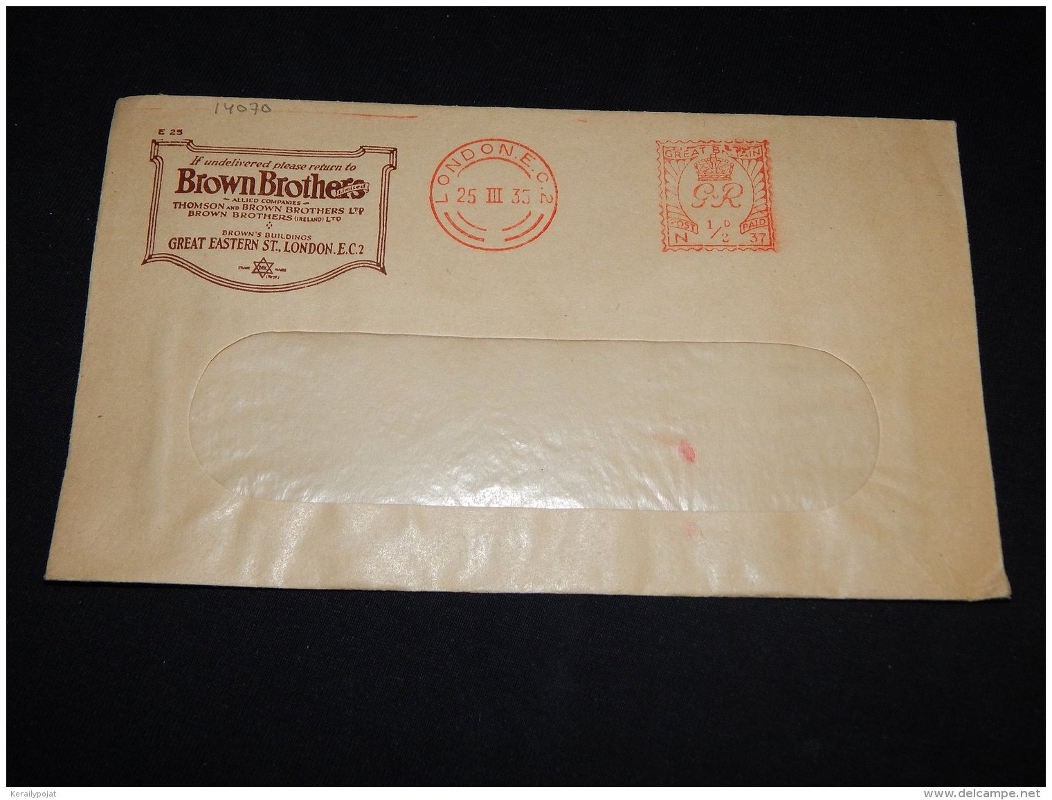 UK 1935 London Meter Mark Cover__(L-14070) - Covers & Documents