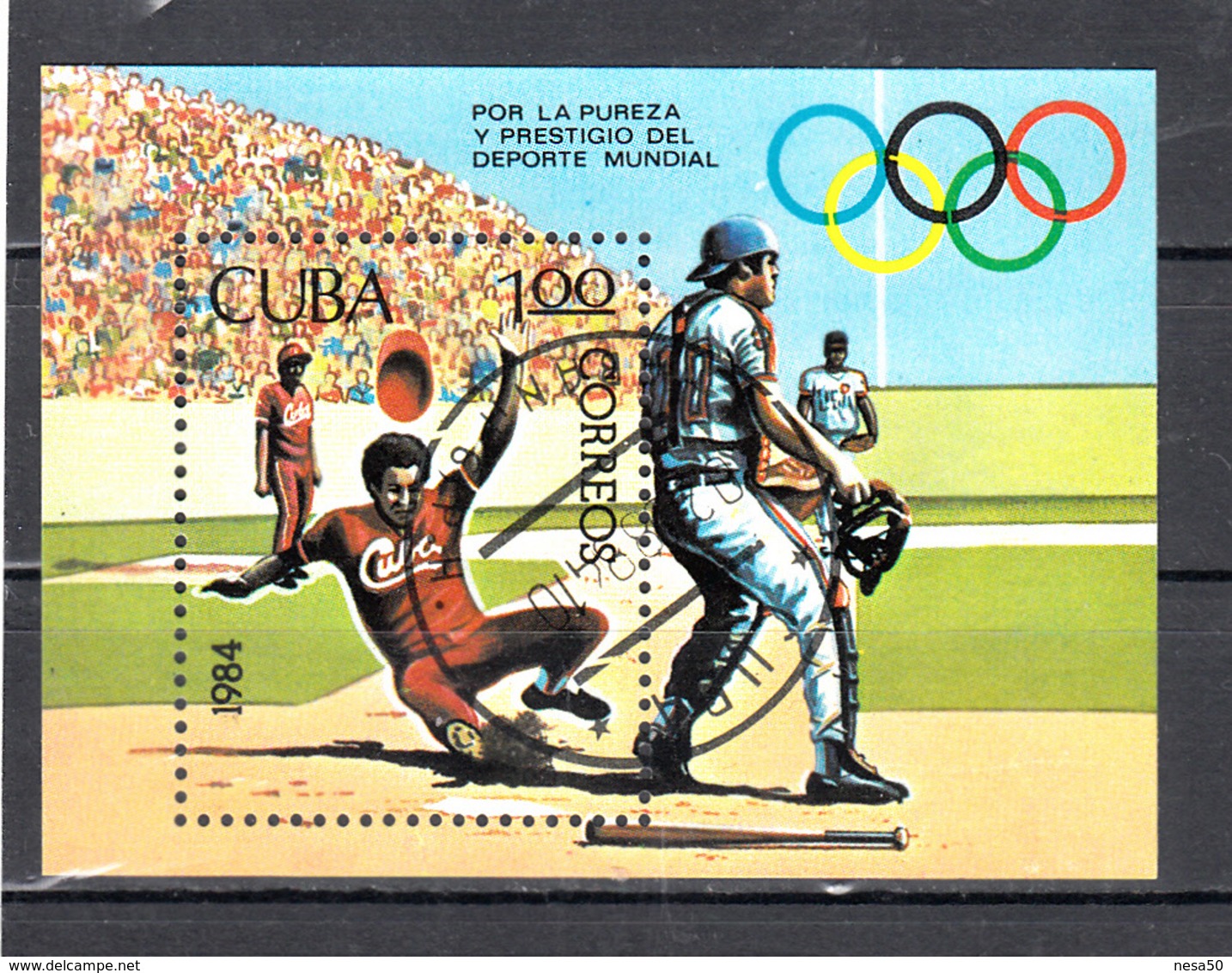 Cuba 1984 Mi Nr Blok 84 ; Baseball - Gebruikt