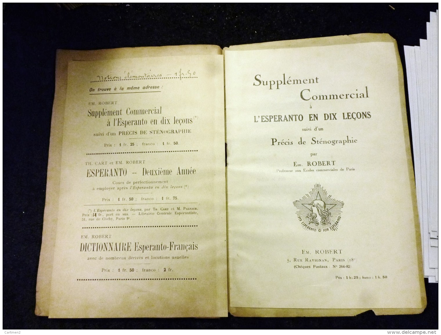 ESPERANTO DEUXIEME ANNEE TH. CART ET EM. ROBERT KLASIKA LEGOLIBRO 100 PAGES - Autres & Non Classés