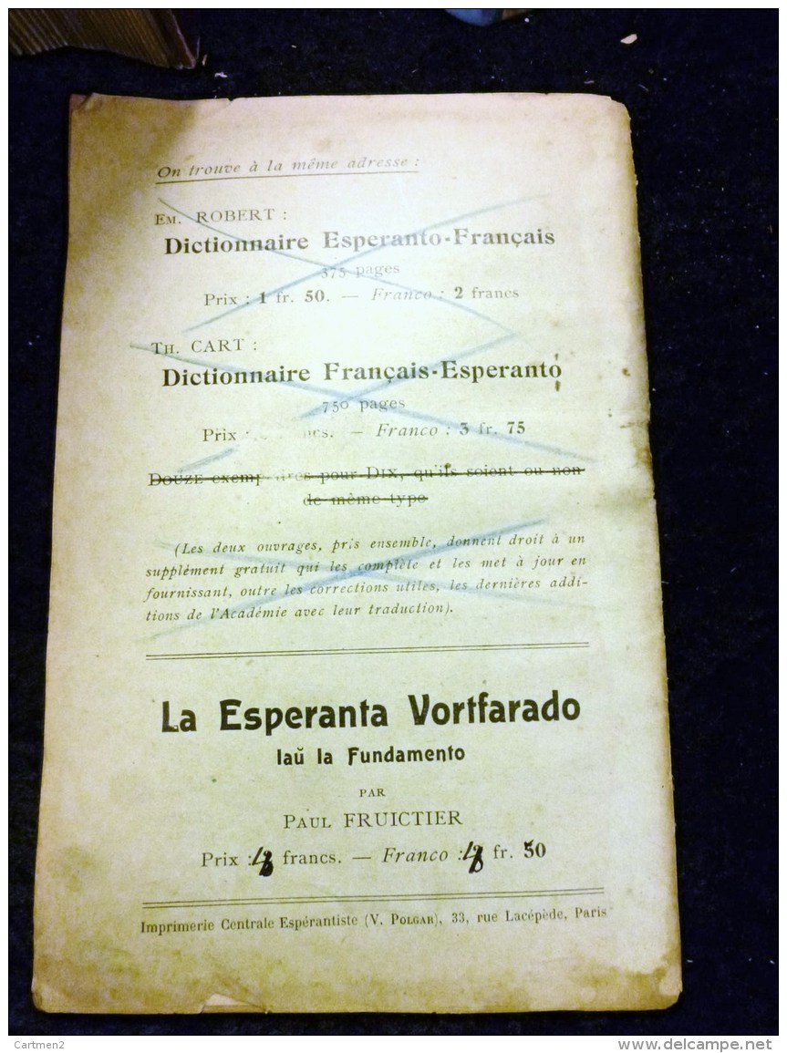 ESPERANTO DEUXIEME ANNEE TH. CART ET EM. ROBERT KLASIKA LEGOLIBRO 100 PAGES - Other & Unclassified