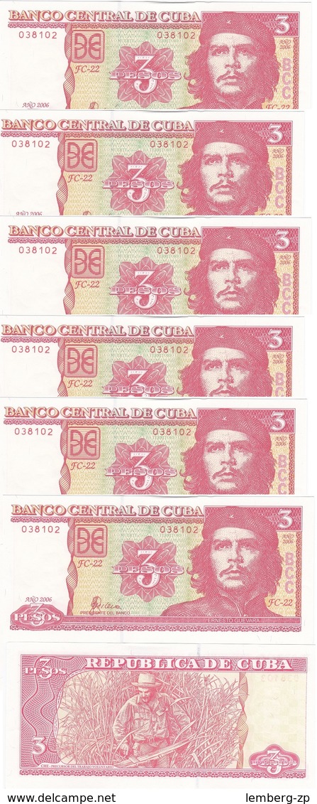 Cuba - 10 Pcs X 3 Pesos 2006 UNC Lemberg-Zp - Cuba