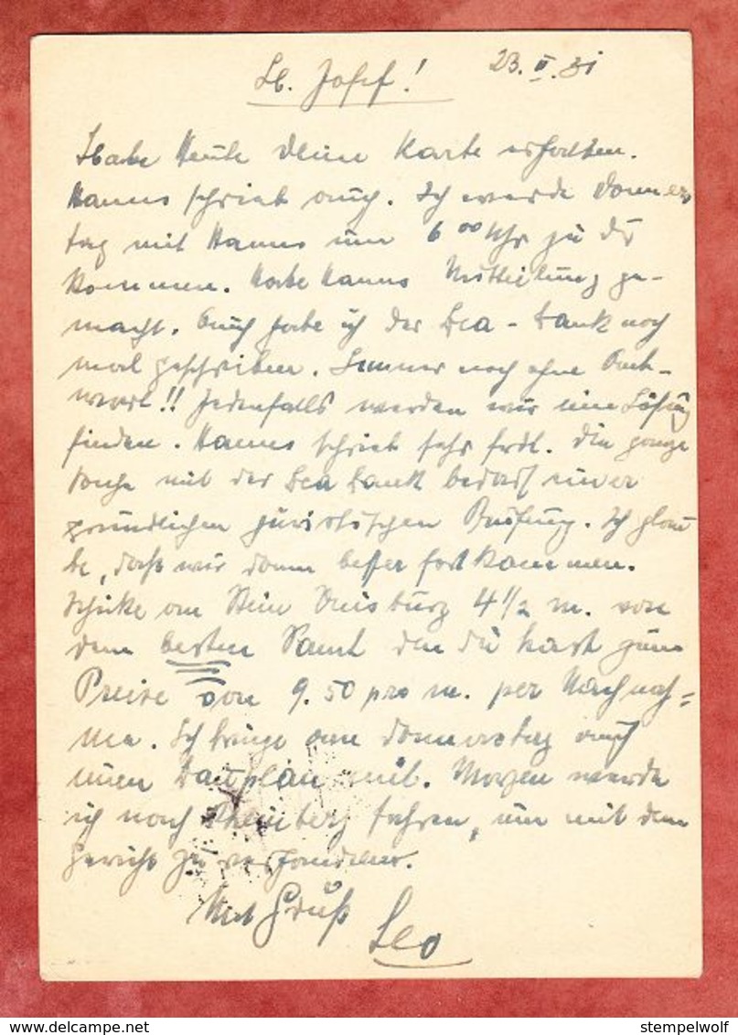 P 181 Ebert, Lintfort Nach Krefeld 1931 (52463) - Autres & Non Classés