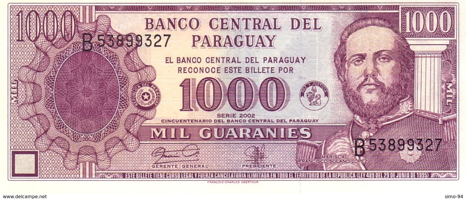 Paraguay P.214 1000 Guarani 2002  Unc - Paraguay