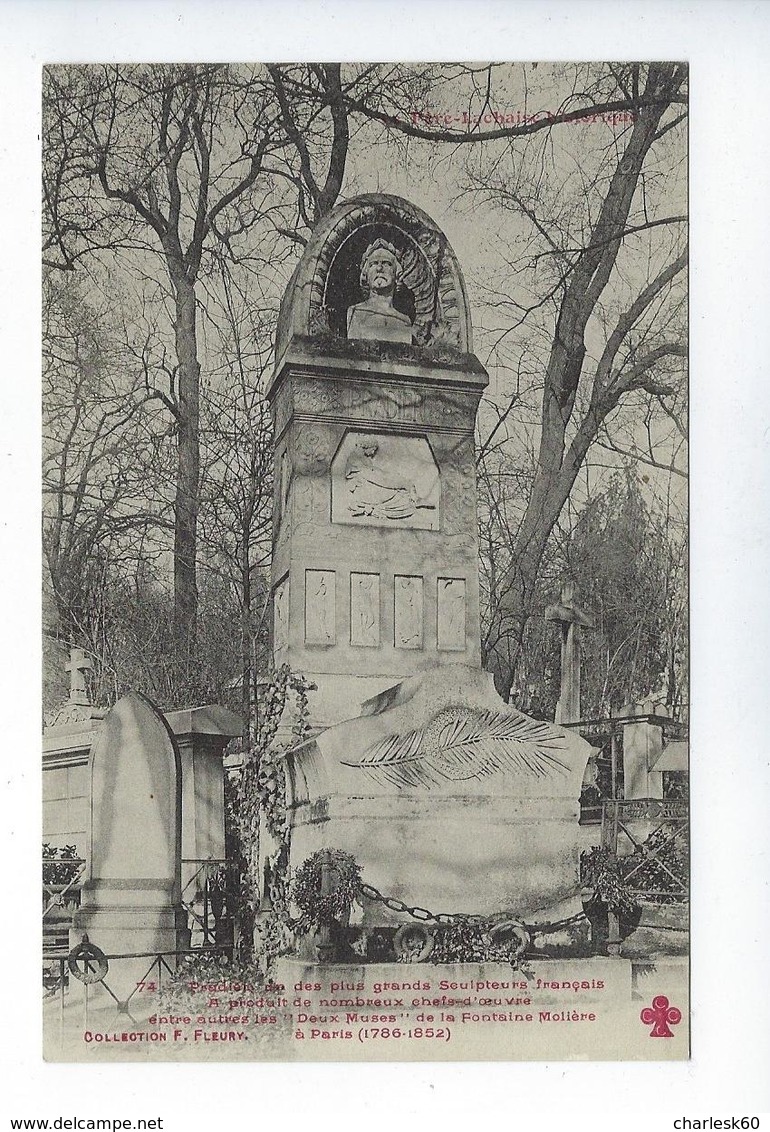 CPA Cimetière Père Lachaise Historique Pradier Sculpteur Collection Fleury - Distretto: 20