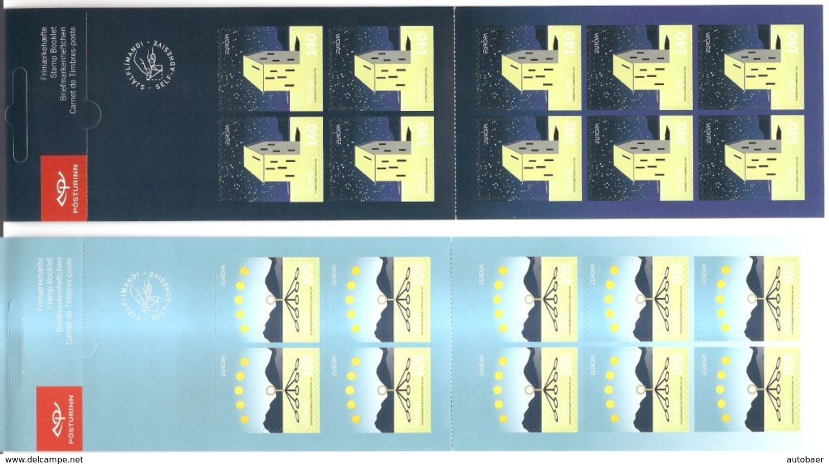Island Iceland Islande 2009 Europa Cept Michel No. 1244-45 2 Booklets MH Mint Postfrisch Neuf MNH ** - Unused Stamps