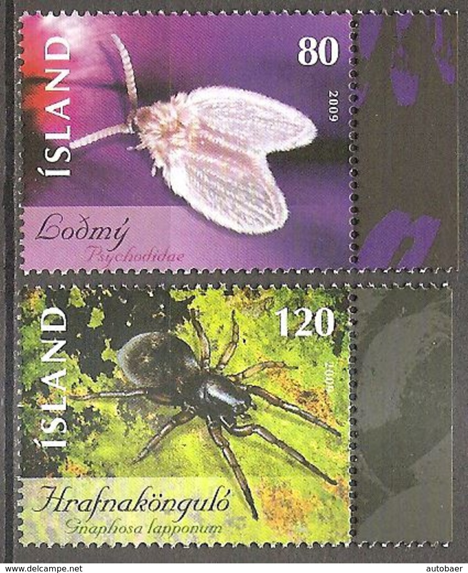 Island Iceland Islande 2009 Insects And Spiders Insekten Und Spinnen Michel No. 1221-22 Mint Postfrisch Neuf MNH ** - Unused Stamps