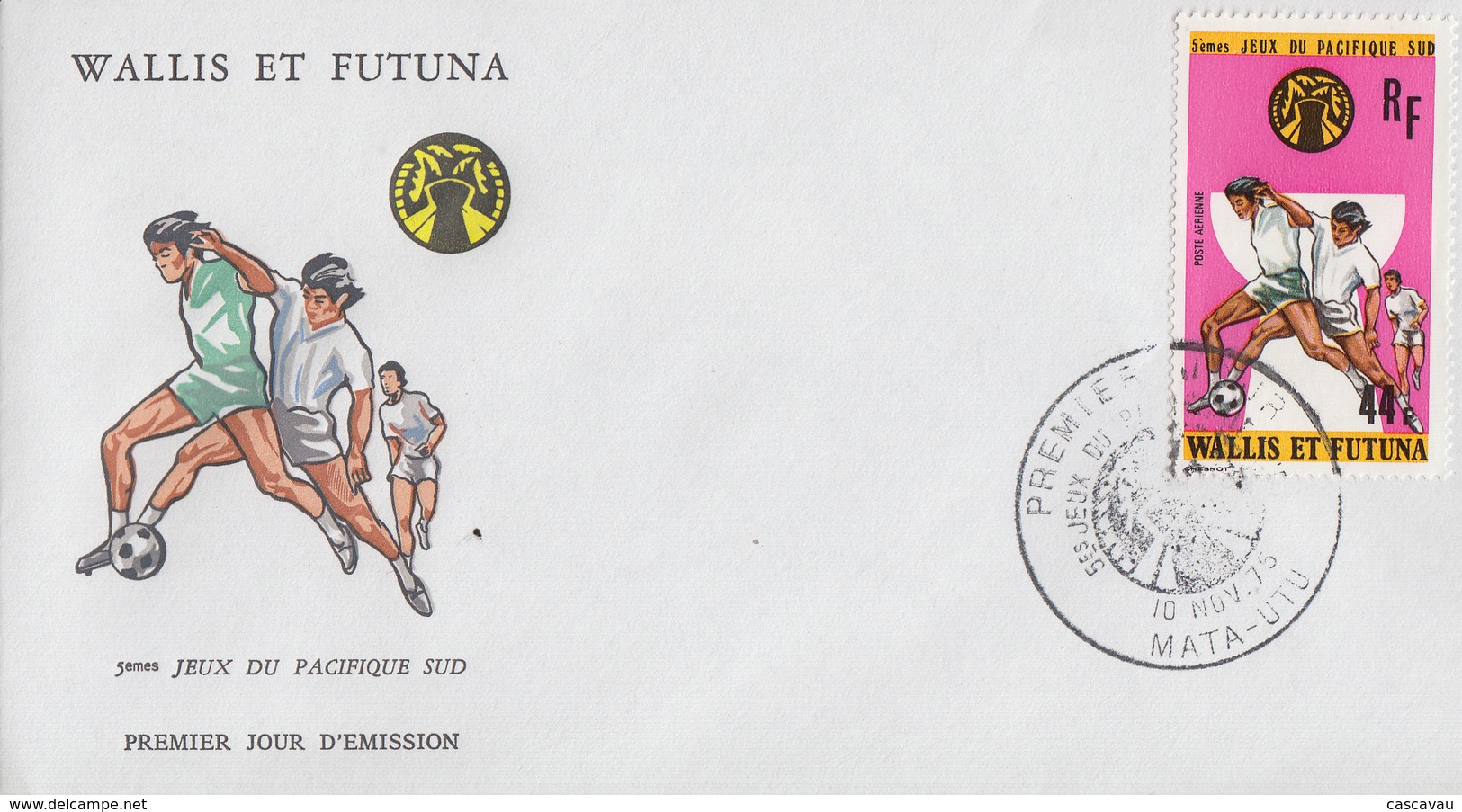 Enveloppe   FDC  1er  Jour     WALLIS  Et  FUTUNA    5éme  JEUX  DU  PACIFIQUE   1975 - FDC