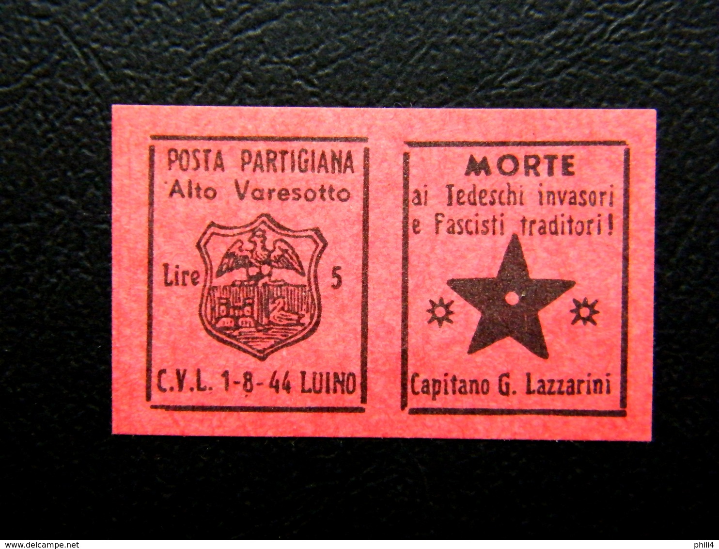 Local C.L.N. 1944 ALTO VARESOTTO LUINO 5 LIRE Italia - Altri & Non Classificati