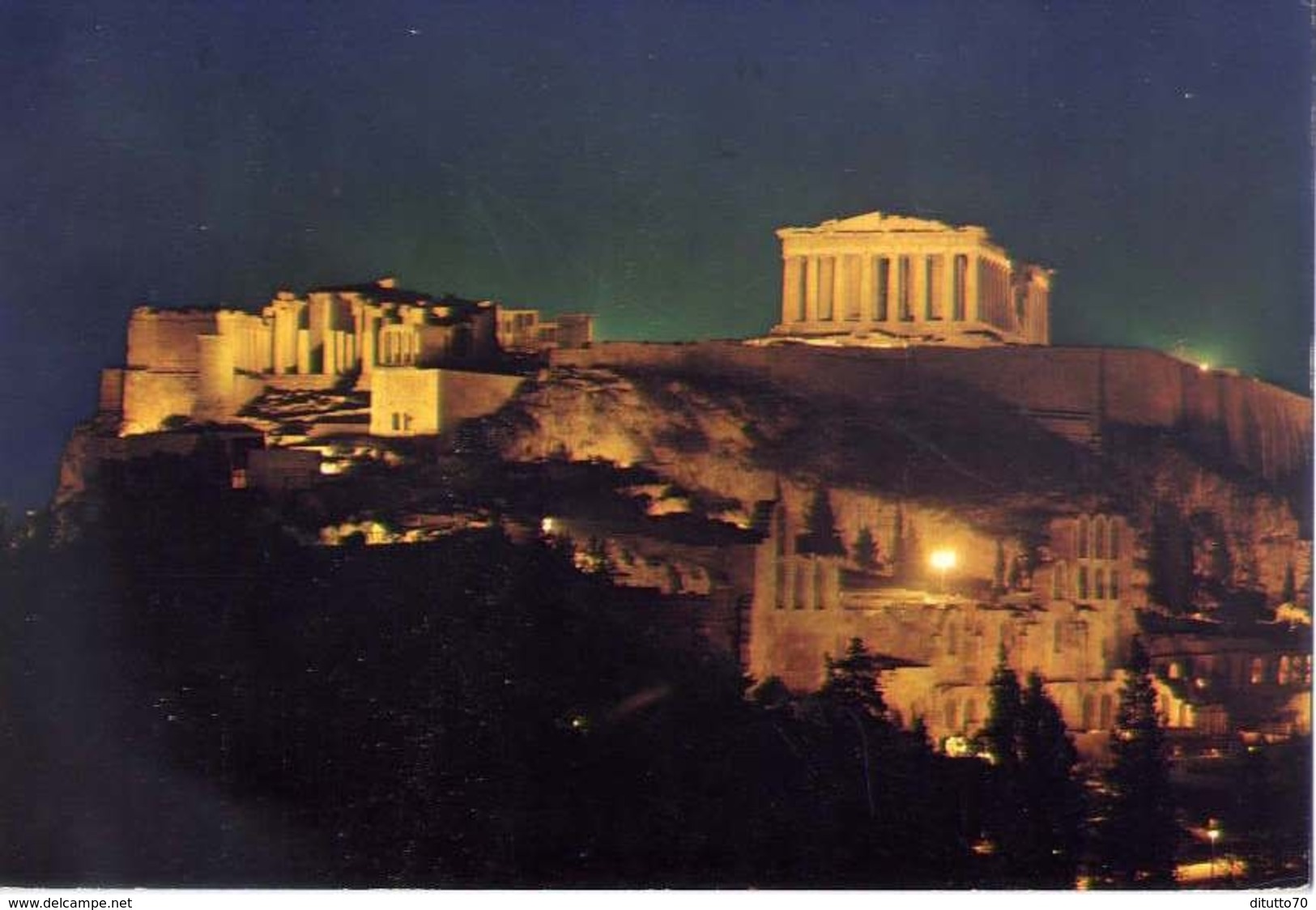 Athenes - Acropolis By Night - 1287 - Formato Grande Viaggiata – E 5 - Griekenland