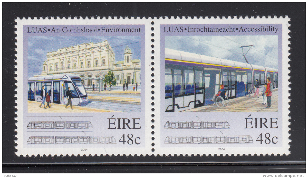 Ireland 2004 MNH Scott #1558a Pair 48c Inauguration Of LUAS Tram System, Dublin - Neufs