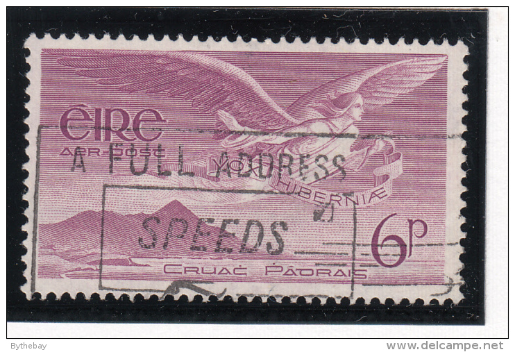 Ireland 1948-65 Used Scott #C3 6p Angel Over Croagh Patrick - Airmail