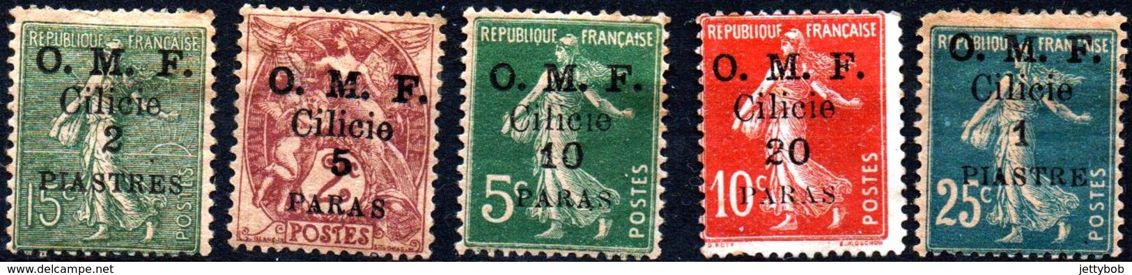 CILICIA 1920 Surcharges 5 Values Mint - Unused Stamps