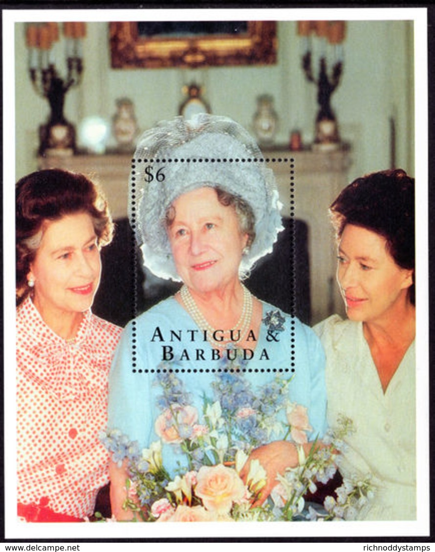 Antigua 1995 95th Birthday Of Queen Mother Unmounted Mint Souvenir Sheet. - Antigua And Barbuda (1981-...)