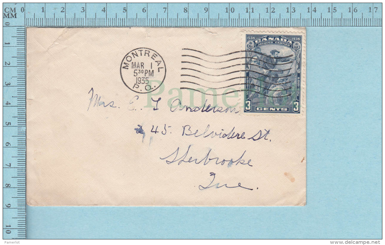 Canada -  # 208, Cover Montreal 1935, Send To Sherbrooke - Covers & Documents