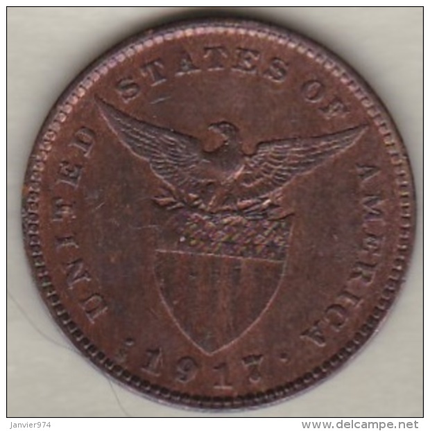 Philippines. U.S. A. Administration. 1 Centavo 1917 S San Francisco.  Bronze .KM# 163 - Filippine