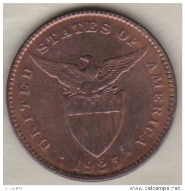 Philippines. U.S. A. Administration. 1 Centavo 1925 M MANILA.  Bronze .KM# 163 - Filippijnen