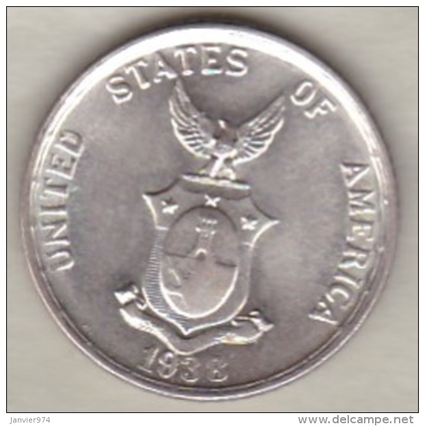 Philippines U.S.A . Administration. 20 Centavos 1938 M Manila .Argent. KM# 182 - Philippines