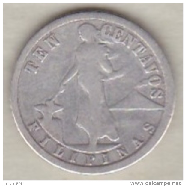 Philippines U.S.A. Administration. 10 Centavos 1912 S San Francisco. Argent.  KM# 169 - Philippines