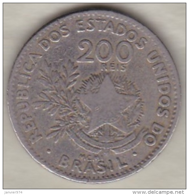 Bresil. 200 Reis 1901. Copper-Nickel .KM# 504 - Brasile