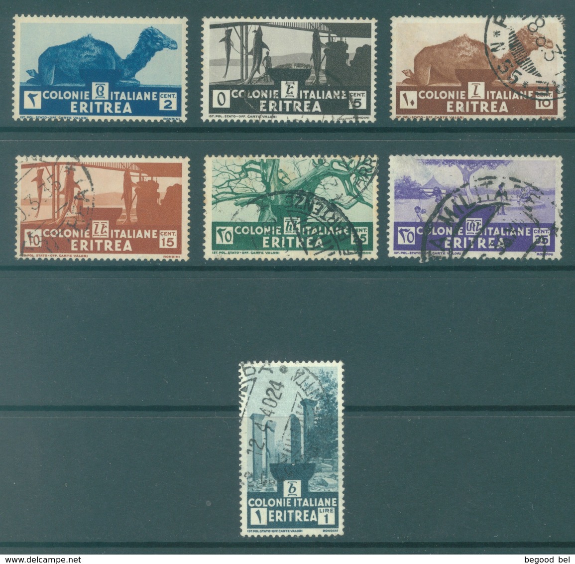 ERITREA - 1933 - USED/OBLIT. - Sa 203-209 Mi 204-210 Yv 195-201 - Lot 16968 - 2C IS MNH/** - Erythrée