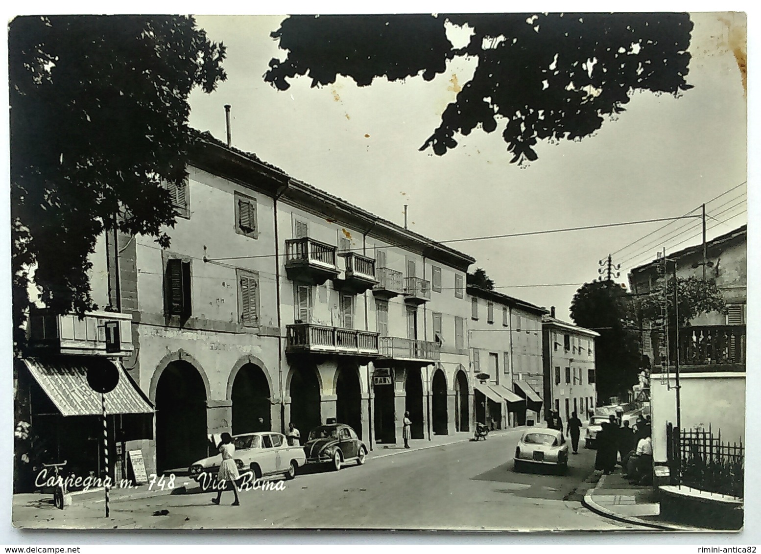 CARPEGNA (PESARO) - Via Roma (qualche Macchia, Come Da Scan) - Altri & Non Classificati