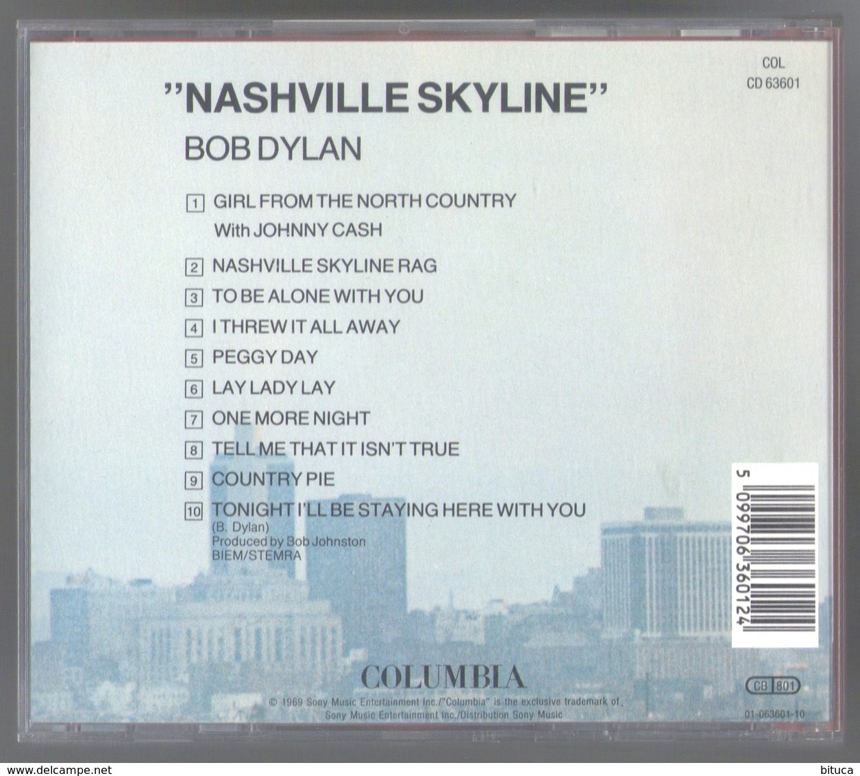 CD 10 TITRES BOB DYLAN NASHVILLE SKYLINE TRES BON ETAT & RARE - Rock